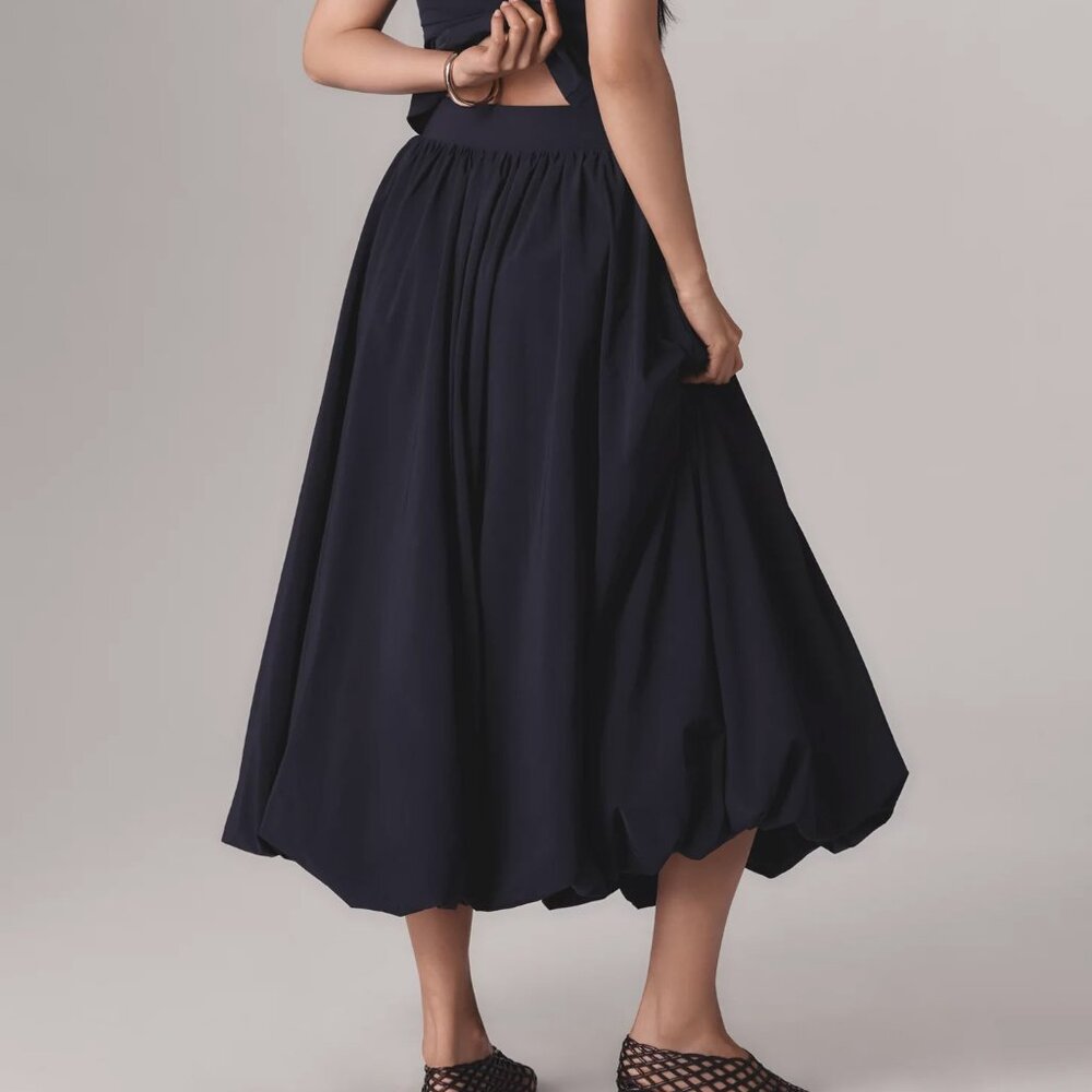 EXTRO&VERT LILY A-LINE BUBBLE MIDI SKIRT - Picture 2 of 10